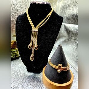 "5/$25" Goldtone Rhinestone Adjustable Necklace/Bracelet Jewelry Set